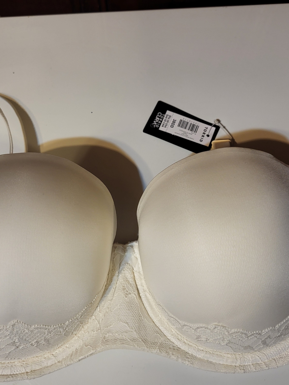 Strapless Lace-Trim T-Shirt Bra - Ivory